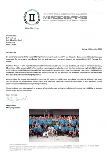 Mercedes AMG 2015 letter
