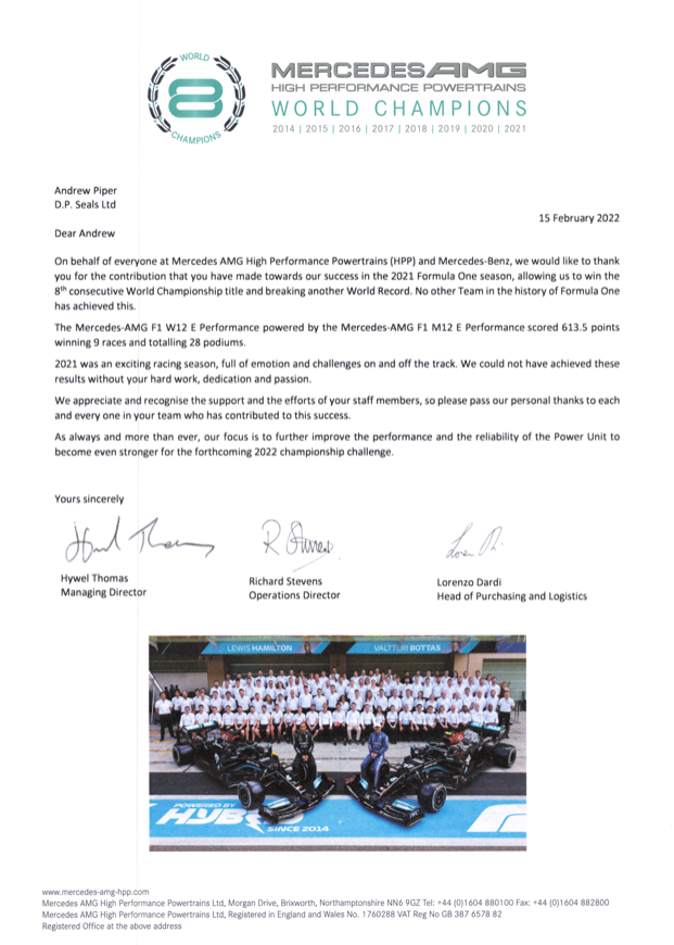 Mercedes AMG 2021 letter